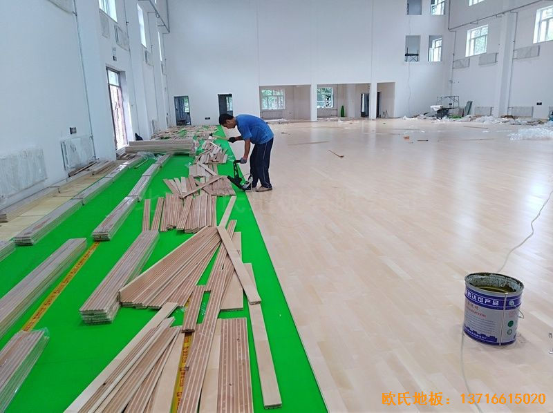 佳木斯同江消防队运动木地板安装案例