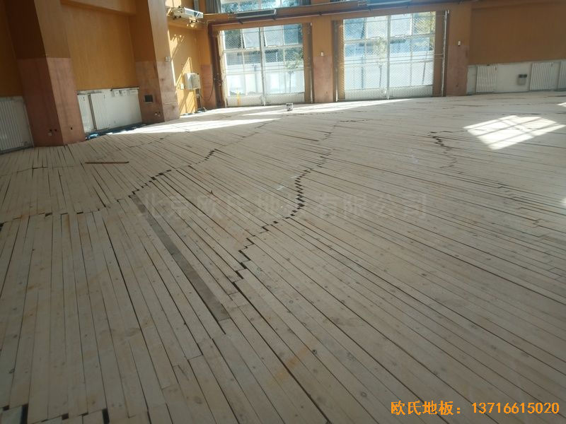 北京大兴区团河路98号体育木地板铺设案例