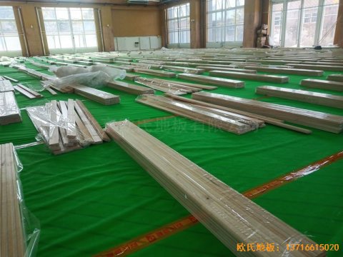 北京大兴区团河路98号体育木地板铺设案例