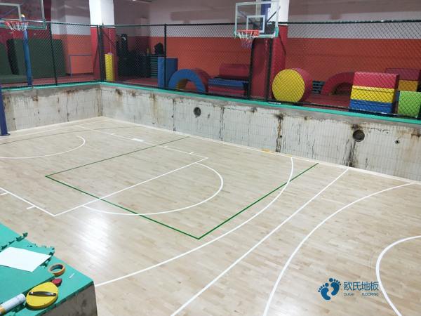 悬浮式篮球场馆木地板1