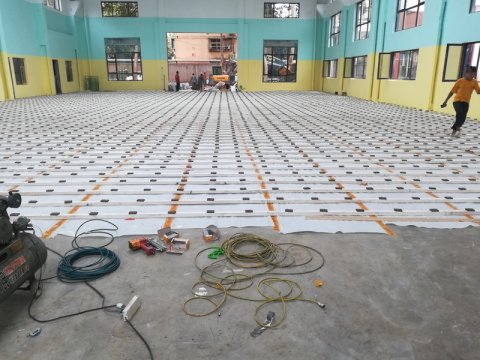 郑州中原区酷康篮球馆运动木地板铺