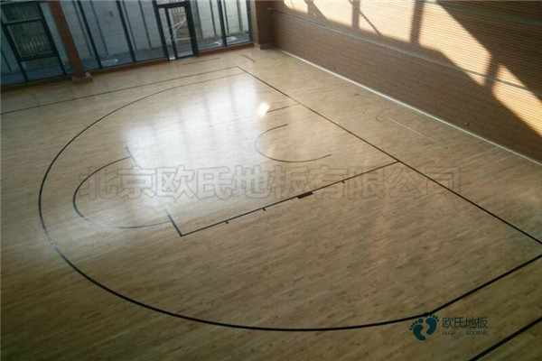 学校篮球场馆木地板的生产线2