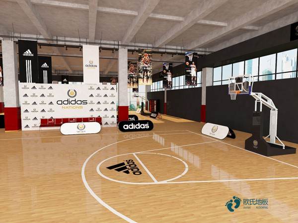 大学篮球体育木地板施工3